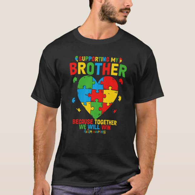 Jag är en stolt storebror Autism Awareness Autisti T Shirt (Framsida)