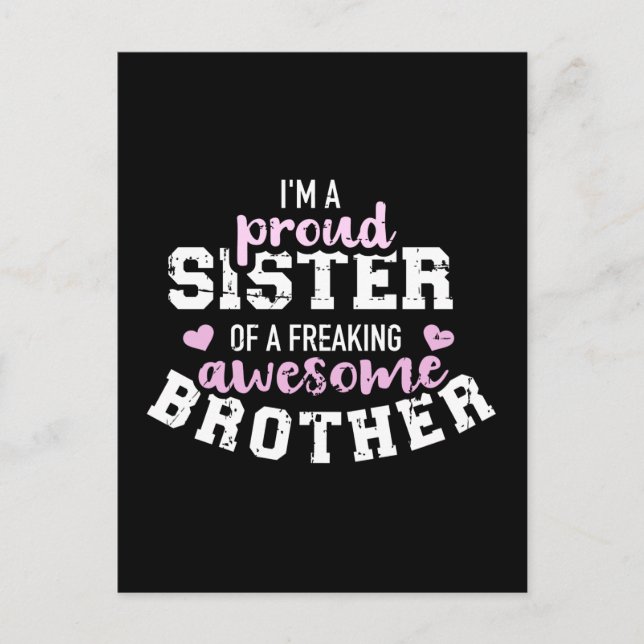 Jag är en stolt syster till en jävla fantastisk br vykort (Framsida)