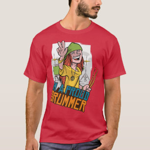 Jag är en stolt trumma - slå trumman - retro sten t shirt