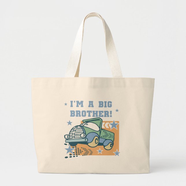 Jag är en storebror - Lastbil Tshirts och presente Jumbo Tygkasse (Framsidan)