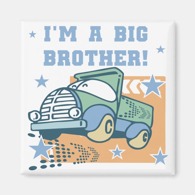 Jag är en storebror - Lastbil Tshirts och presente Magnet (Framsidan)