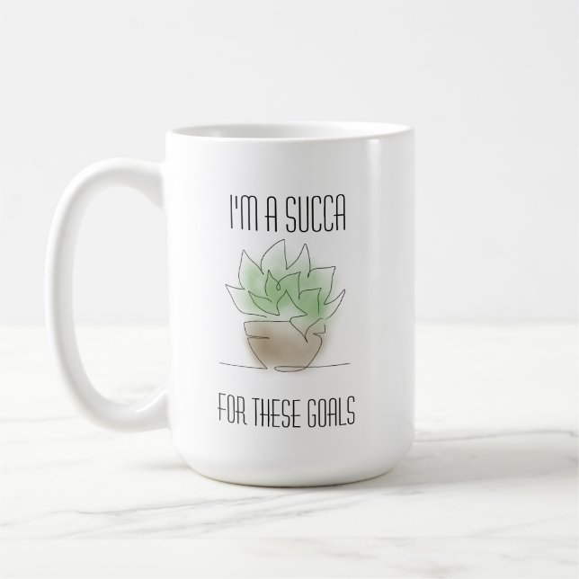 Jag är en Succa Plant Älskare Succulent Mugg (Vänster)