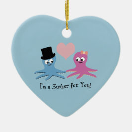 Jag är en sucker för dig! Cute Octopi Julgransprydnad Keramik