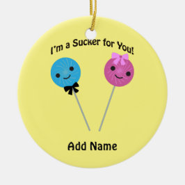 Jag är en sucker för dig! julgransprydnad keramik