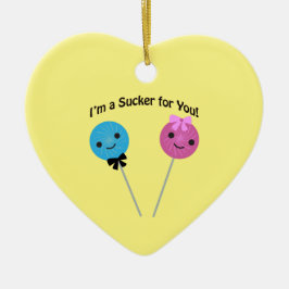 Jag är en sucker för dig! julgransprydnad keramik