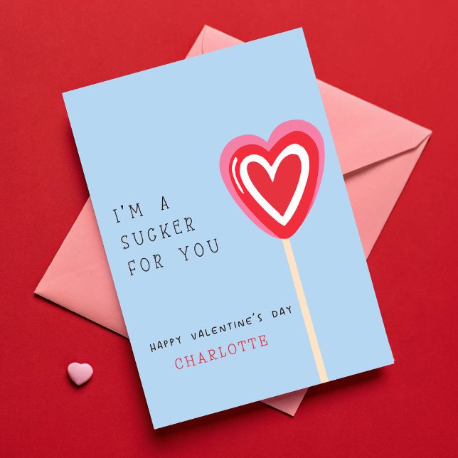 Jag är en Sucker för dig Kids Classroom Valentines Kort (Skapare uppladdad)