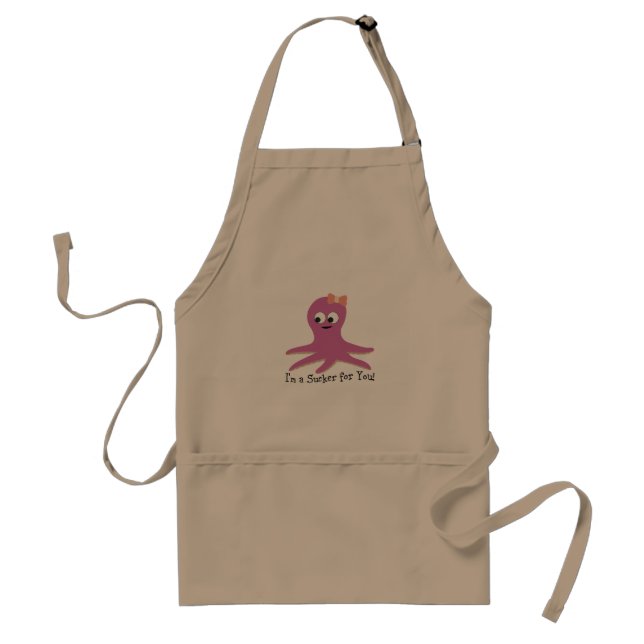 Jag är en sucker för dig! Rosa Octopus Förkläde (Framsidan)