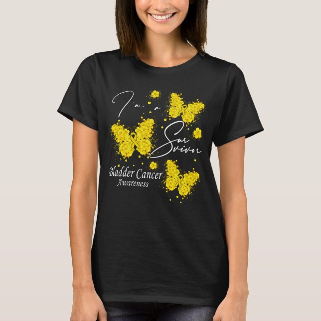 Jag är en Survivor Bladder Cancer Awareness Butter T Shirt (Framsida)