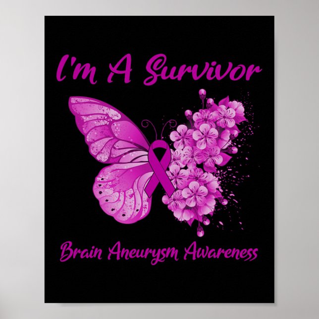 Jag är en Survivor Brain Aneurysm Awareness Poster (Framsidan)