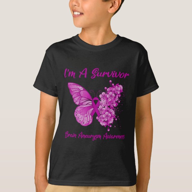 Jag är en Survivor Brain Aneurysm Awareness T Shirt (Framsida)
