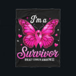 Jag är en Survivor Breast Cancer Awareness Butterf Fleecefilt<br><div class="desc">Jag är en Survivor Breast Cancer Awareness Butterfly Rosa Ribbon 3</div>
