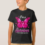Jag är en Survivor Breast Cancer Awareness Butterf T Shirt<br><div class="desc">Jag är en Survivor Breast Cancer Awareness Butterfly Rosa Ribbon 3</div>