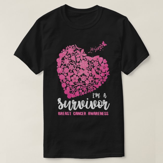 Jag är en Survivor Breast Cancer Awareness Tee, Ca T Shirt (Design framsida)