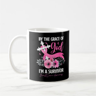 Jag är en Survivor Breast Cancer Kor Rosa Ribbon F Kaffemugg