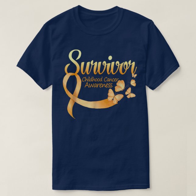 Jag är en Survivor Butterfly Childnature Cancer Aw T Shirt (Design framsida)