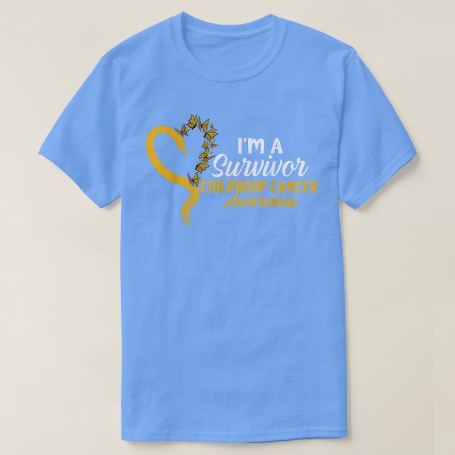 Jag är en Survivor Butterfly Childnature Cancer Aw T Shirt (Design framsida)