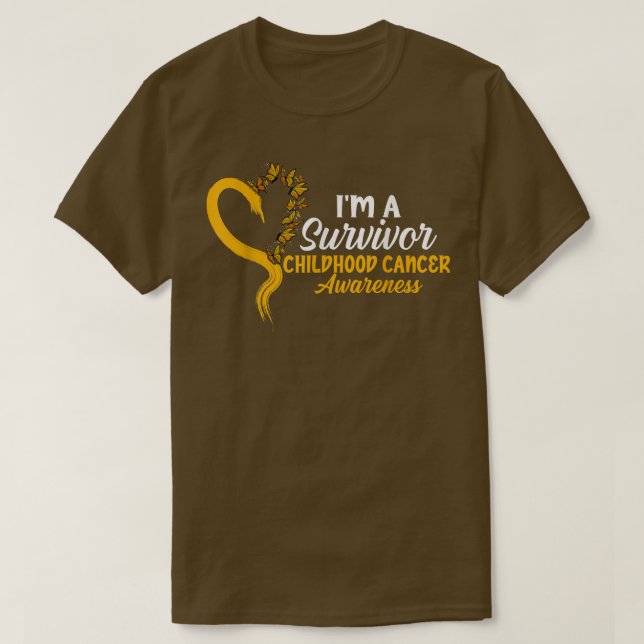 Jag är en Survivor Butterfly Childnature Cancer Aw T Shirt (Design framsida)