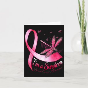 Jag är en Survivor Dragonfly Breast Cancer Awarene Kort