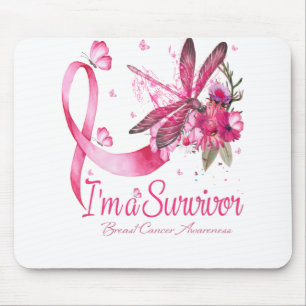 Jag är en Survivor Dragonfly Breast Cancer Awarene Musmatta