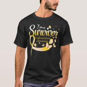 Jag är en Survivor Endometriosis Awareness Butterf T Shirt