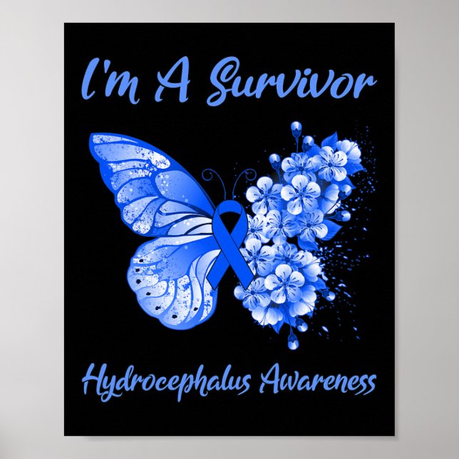 Jag är en Survivor Hydrocephalus Awareness Poster (Framsidan)