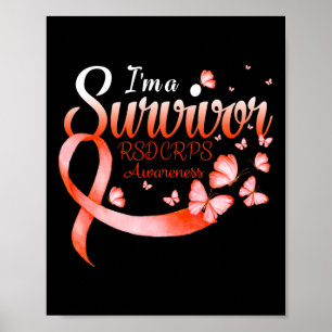Jag är en Survivor RSD Crps Awareness Butterfly Poster