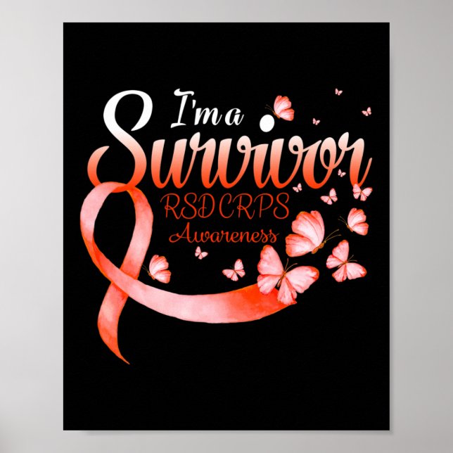 Jag är en Survivor RSD Crps Awareness Butterfly Poster (Framsidan)
