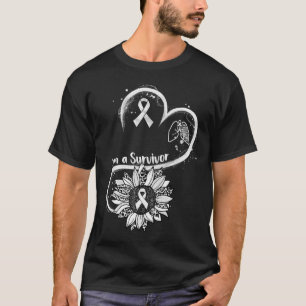 Jag är en Survivor Solros Lung Cancer Awareness Kr T Shirt