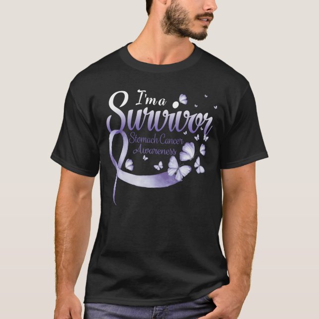 Jag är en Survivor Stomach Cancer Awareness Butter T Shirt (Framsida)