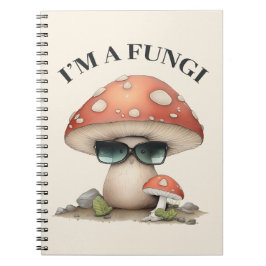 "Jag är en svamp" Cute Mushroom med solglasögon Anteckningsbok