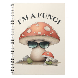 "Jag är en svamp" Cute Mushroom med solglasögon Anteckningsbok