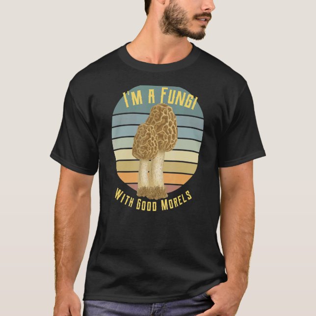 Jag är en svamp med Bra Morels Retro Mushroom T Shirt (Framsida)