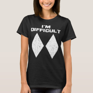 Jag är en svår Dubbla Black Diamonds Skiingin T Shirt