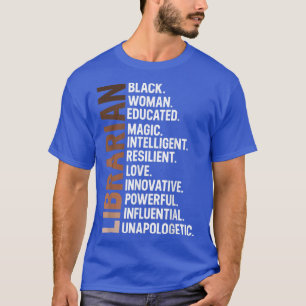 Jag är en svart bibliotekarie Afro Woman Black His T Shirt