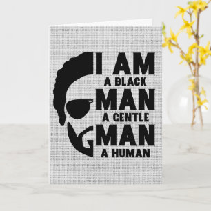 Jag är en svart man Afro Beard Grått Fars dag Kort