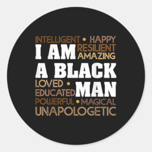 Jag är en svart man som inspirationerar Manar Blac Runt Klistermärke