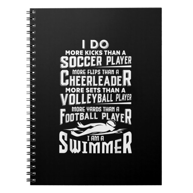 Jag är en svimmer Funny Swimming Bassäng Swimmer G Anteckningsbok (Framsidan)