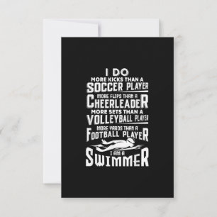 Jag är en svimmer Funny Swimming Bassäng Swimmer G Inbjudningar