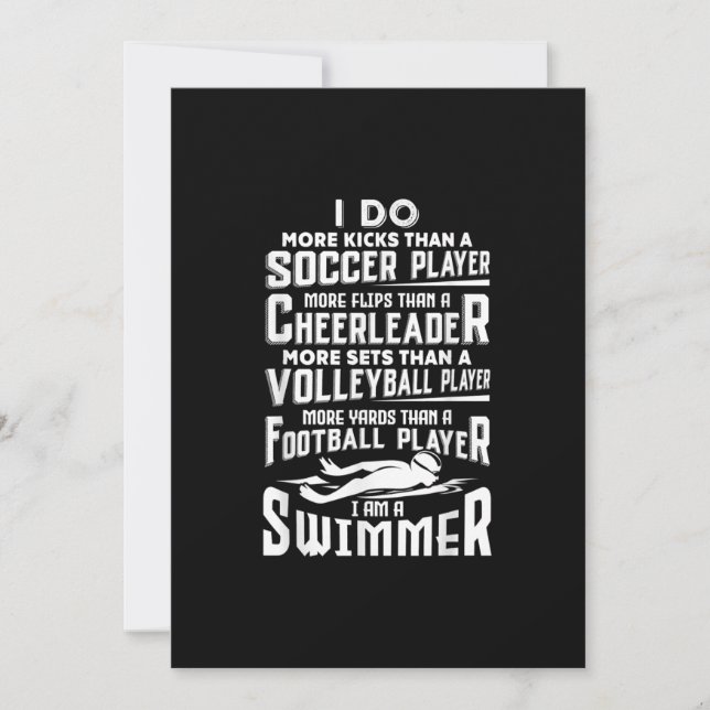 Jag är en svimmer Funny Swimming Bassäng Swimmer G Julkort (Framsida)