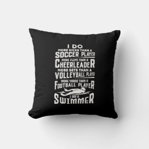 Jag är en svimmer Funny Swimming Bassäng Swimmer G Kudde