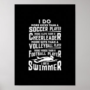 Jag är en svimmer Funny Swimming Bassäng Swimmer G Poster
