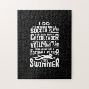 Jag är en svimmer Funny Swimming Bassäng Swimmer G Pussel