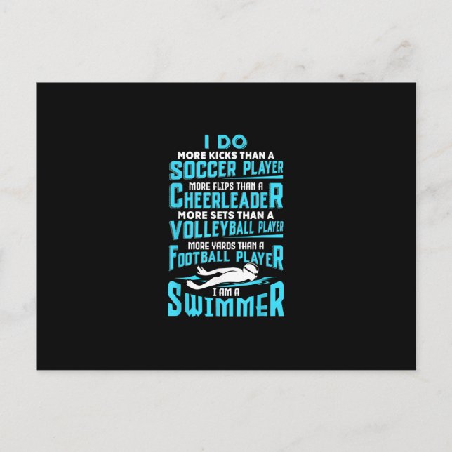 Jag är en svimmersnygg Swimming Bassäng Simma Älsk Helg Vykort (Framsida)
