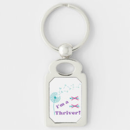 Jag är en Thriver! Rektangulärt Silverfärgad Nyckelring