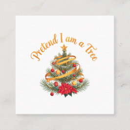 Jag är en Träd Funny Halloween Costume Shirt Fyrkantigt Visitkort