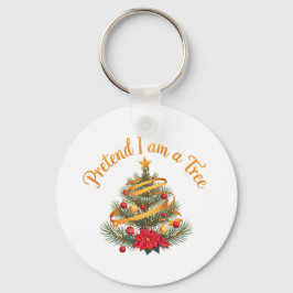 Jag är en Träd Funny Halloween Costume Shirt Nyckelring