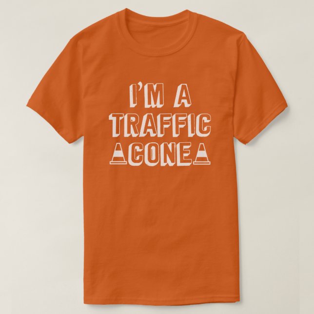 Jag är en trafikkon lätt matchande halloween kosty t shirt (Design framsida)