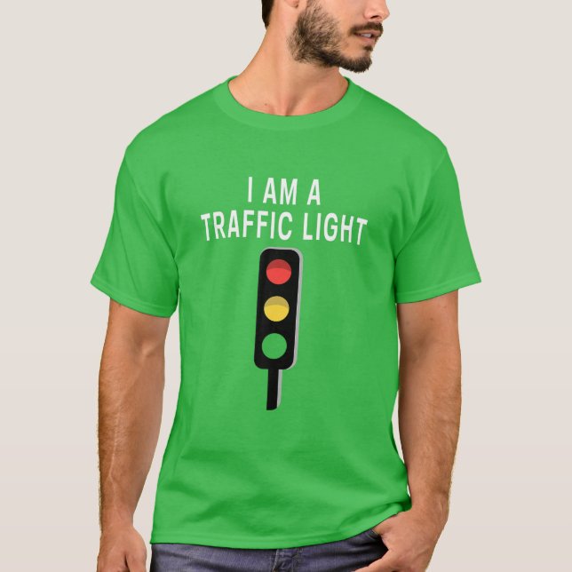 Jag är en trafikljuslätt Grönt T Shirt (Framsida)