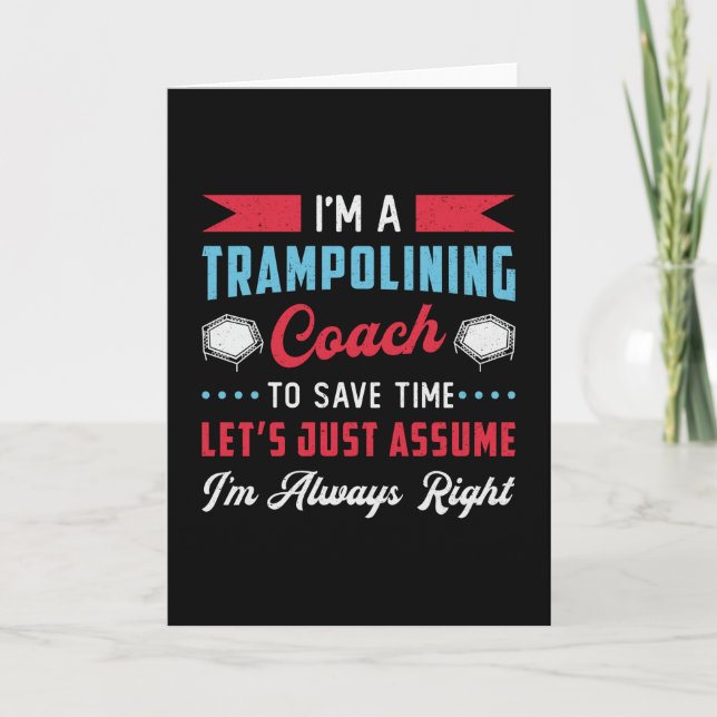 Jag är en Trampolining Coach Trampoline Jump Gymna Kort (Framsida)