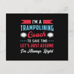 Jag är en Trampolining Coach Trampoline Jump Gymna Vykort